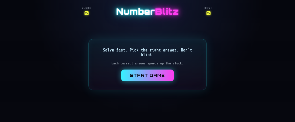 Number Blitz, a timed mental-math game